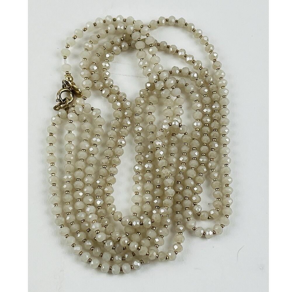 Gorgeous Necklace The Loft Opera Flapper Length Rondelle Style Beads 60" Gold to